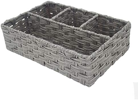 Toilet Paper Basket for Tank Topper,Woven Storage Box Cube Basket Bin Container, Shelf Cabinet(Grey 1pc) (14.17''L x 9.4