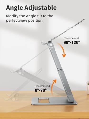 tounee Laptop Stand for Desk Adjustable Height, Telescopic Computer Stand with Pull Out Design Ergonomic Laptop Riser Fi