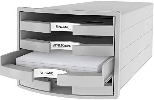 HAN 1013-11 Impuls Drawer Box DIN A4/C4 4 Open Drawers Light Grey