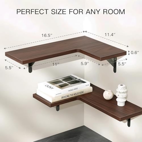 Corner Wall Shelf Set, Shelf, Wall Mounted Shelves, Wall Shelf for Bedroom, Wall Shelves for Living Room, Book Shelf for