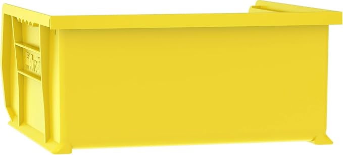 Akro-Mils 30235 AkroBins Plastic Storage Bins, Space-Saving Stackable Bins for Garage, Pantry, Craft Organization, 11" x 11" x 5", Yellow, 6-Pack