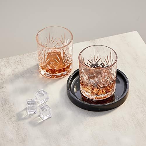 100% Carved Marble Round Vanity Tray 5.5'', for Kitchen Bathroom Countertop, Nightstand Decor, Candle Holder, Jewelry Ri
