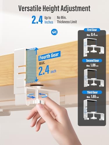[Upgraded] Large Under Desk Cable Management Tray, Cinati Cable Management Under Desk No Drill, 42" Fabric Cord Hider fo