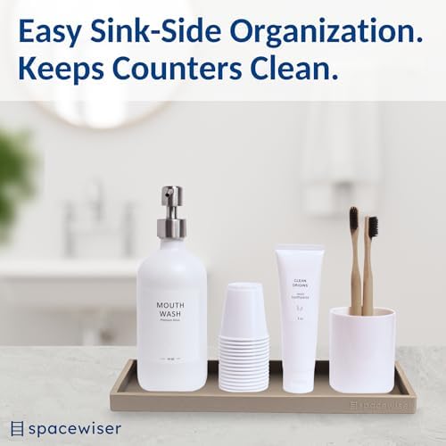 Spacewiser Silicone Countertop & Vanity Tray – 11.7” Bathroom Counter Tray