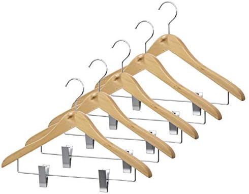 eleorchis Hyacinth Clothing Hangers Wood Hangers with 5 Pieces