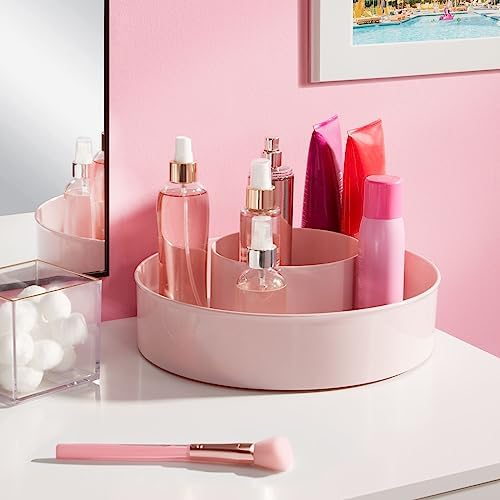 mDesign Plastic Lazy Susan Round Turntable Storage Tray - Rotating Organizer for Makeup, Cosmetics, Nail Polish, Vitamin