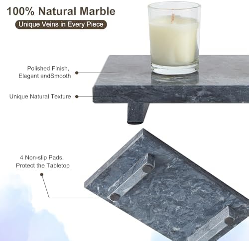 Natural Marble Tray Pedestal Stand – Soap & Jewelry Riser for Bathroom Counter, Kitchen Sink, Vanity Organizer, Decorati