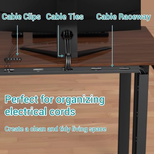 Cable Hider Raceway Kit, Magnetic Cable Management Under Desk with Upgraded Aesthetic Large Hole, Cord Organizer Kit for