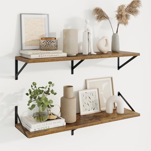 Axeman Deep Floating Shelves, 36'' x 10'' Brown Wall Shelves Set of 2