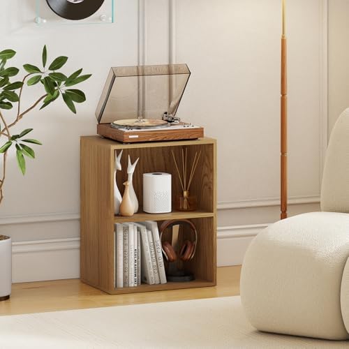 Tangkula 2-Cube Bookcase, Floor Standing Open Bookshelf, 5-Position Adjustable Shelf, Modern Display Shelf, Anti-Topplin