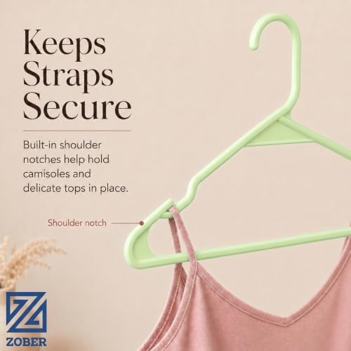 Zober Aqua Plastic Hangers 50 Pack, Clothes Hangers Plastic