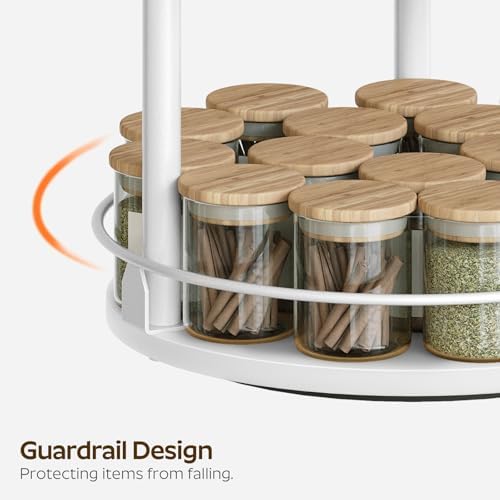 YATINEY Lazy Susan Organizer, Rotating Spice Rack, 3 Tier Spice Turntable Organizer, Industrial Turntable Spice Holder, 