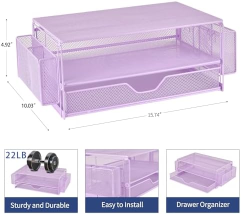 AUPSEN Computer Monitor Stands Riser，2-Tier Desk Organizers and Accessories, Office Desk Accessories Organizer with Draw