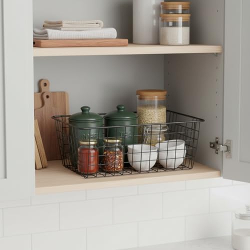 Metal Black Large Wire Basket Food Storage Organizer,pantry organizers and storage for Organizing Kitchen Cabinets potat