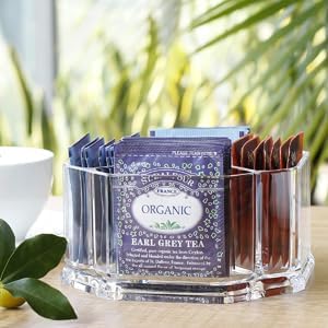 Acrylic Tea Bags Holder Coffee Sugar Bag Case Guest Room Organizer Storage Boxes-5 Department for Kitchen,Home YTBH-002