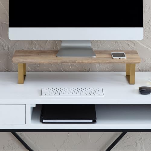 Anji Mountain Monitor Stand for Desk - Desktop Organizer & Laptop Riser, Ergonomic Monitor Riser, Space-Saving, Durable,