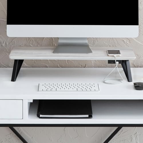 Anji Mountain Monitor Stand for Desk - Desktop Organizer & Laptop Riser, Ergonomic Monitor Riser, Space-Saving, Durable,