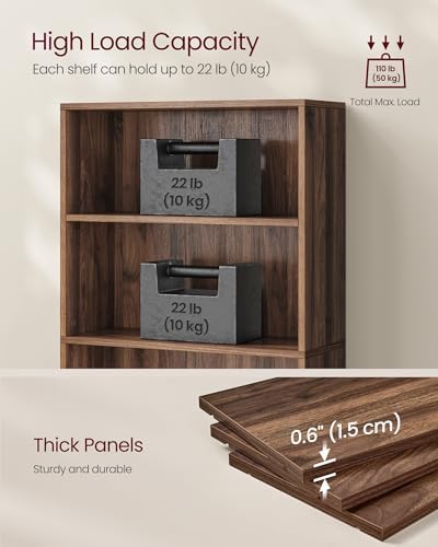 VASAGLE 4-Tier Bookshelf, Storage Organizer, 23.6 x 9.4 x 42.4 Inches