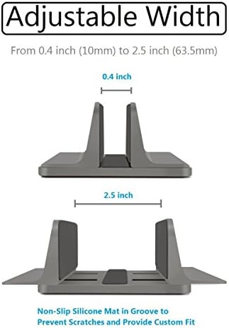 Vertical Laptop Stand for Desk [Adjustable] Sturdy Aluminum Dock Fits All Laptops (up to 20.3 inches) Space Saving, Mode