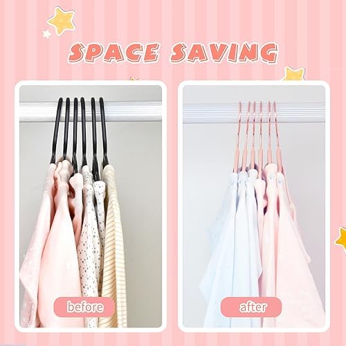 ManGotree Baby Velvet Hangers with Swivel Rose Gold Hook 30 Pack Light Pink