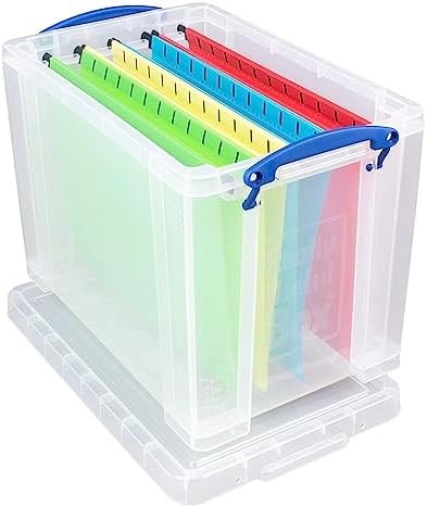 Really Useful Box 19L Stackable Plastic Storage Container with Lid, Clear