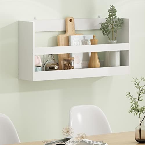 Furinno HERMITE Floating Nursery Book Shelves for Wall, White