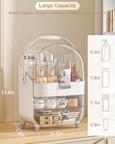 Anylady Makeup Organizer Countertop, Skincare Holder Bathroom Counter Organizer, Storage Box Cosmetic Display Cases, Tee