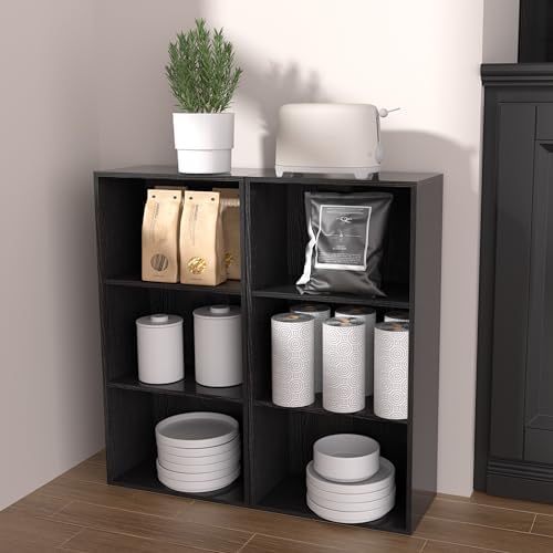 Wooden 3 Cube Storage Organizer, 3 Tier Low Bookcase Freestanding Storage Display Organizer,Versatile Cubes Shelf and Cu