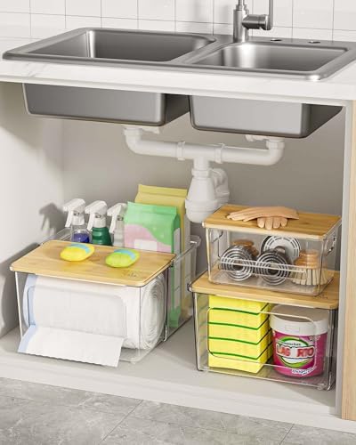 iCASA 3 in 1 Trash Bag Holder Garbage Bags Dispenser Under Sink Organizer