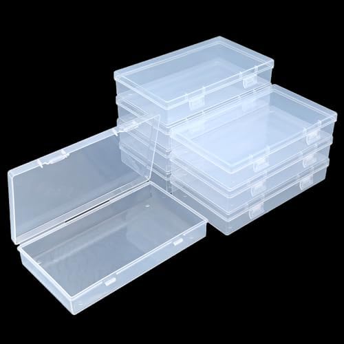 8 Pack Rectangular Clear Plastic Storage Containers