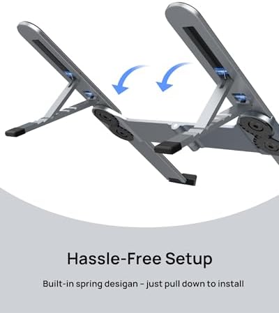 SODI Ultra Compact Foldable Laptop Stand - Portable Laptop Holder for Desk & Travel Use, Adjustable, Ergonomic Aluminum 