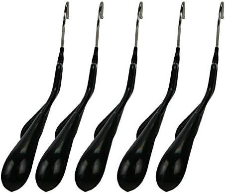 Mawa by Reston Lloyd BodyForm Series Non-Slip Space Savings Clothes Hanger with Pants Bar, 16-1/2", Style 42/LS, Set of 2, Black