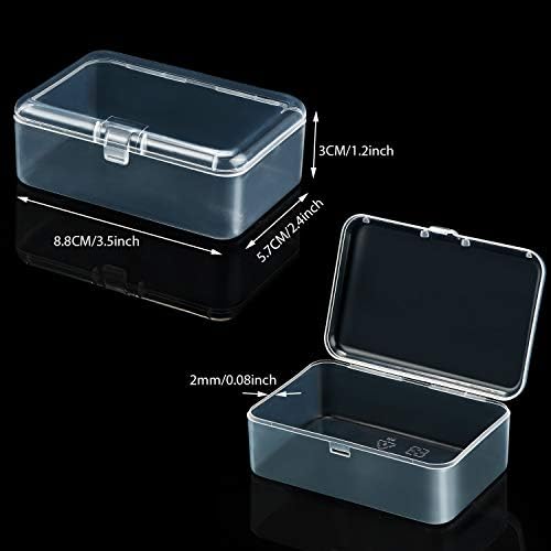 SATINIOR 24 Pcs Small Clear Plastic Container Box, 3.5 x 2.4 X1.2 in