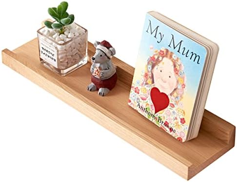HOMWOO Floating Shelves Natural Wood Wall Shelves Wall Mounted Picture Ledge for Home, Living Room, Bedroom, Bathroom, O