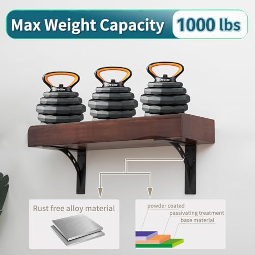 12 inch x 10 inchHeavy Duty Shelf Brackets , Metal Mantel Brackets (Set of 2) Fireplace Mantel Brackets - Countertop Sup
