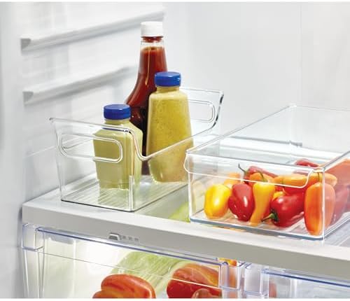 iDesign Stackable Fridge or Freezer Bin, Clear, Set of 3