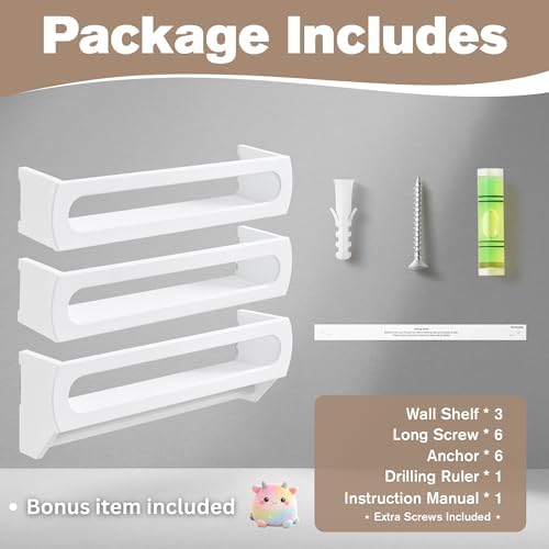 Nursery Shelves for Wall, Premium Bamboo Wood, Fully Assembled - Nursery Book Shelves, Book Shelf for Kids Rooms, Multi-