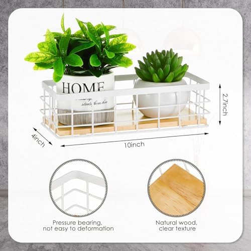 Funrous 2 Pcs Metal Small Wire Basket Wall Hanging Wire Basket Hang Small Bathroom Kitchen Storage Organizer Toilet Pape