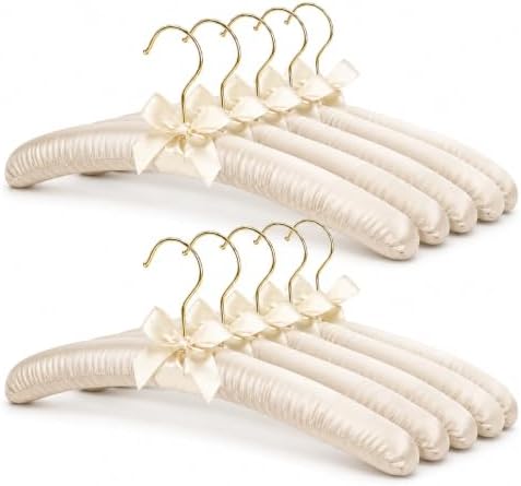 No Bump Satin Padded Clothes Hangers for Sweaters, Women Clothing, 10 Pack