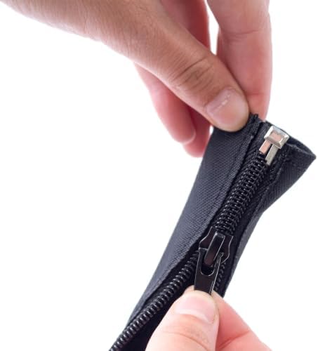 Electriduct 1.25" Zipper Sleeve Braided Wrap Flexible Cable Management Wire Cover Cord Organizer - 10 Feet - Black