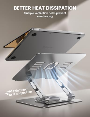 Lamicall Adjustable Laptop Stand for Desk 360° Rotating Base for 10-17.3''