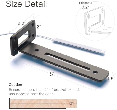 LEOPO Openwork 8 Inch 4-Pack Shelf Brackets, 1/5'' Thick Shelf Support