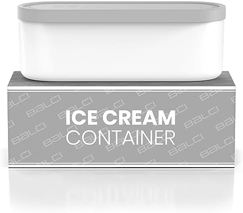 BALCI 2 Quart Ice Cream Container - Freezer Tub (Grey)