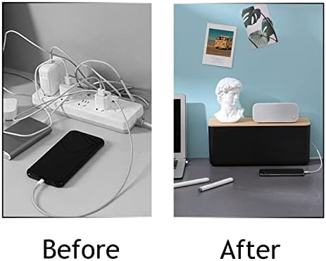 Changsuo Wall Mount Cable Management Box Large Cable Organizer Box for Extension Cord Power Stripe Surge Protector Wire 