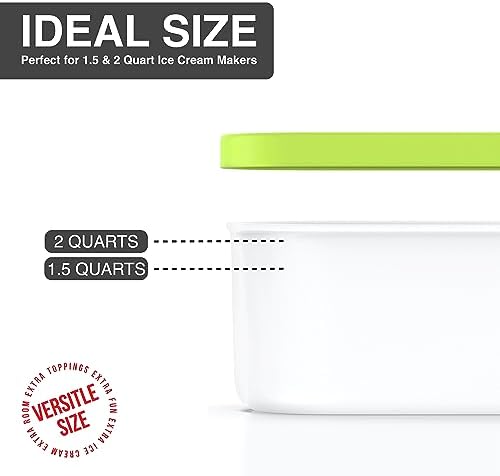 BALCI 2 Quart Ice Cream Container - Freezer Tub (Green)