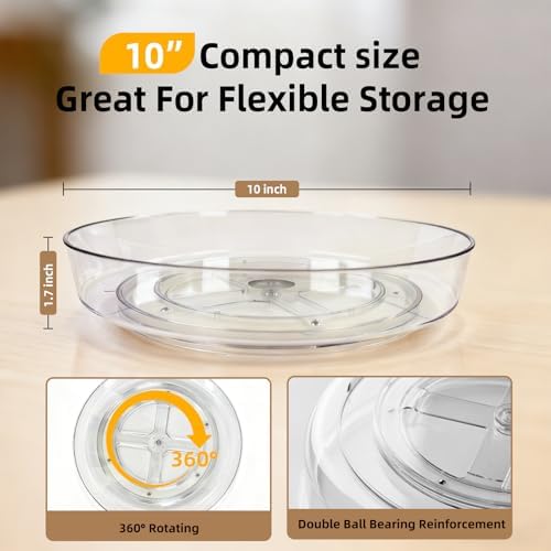 2 Pack Lazy Susan 10 inch Turntable for Spice Organization