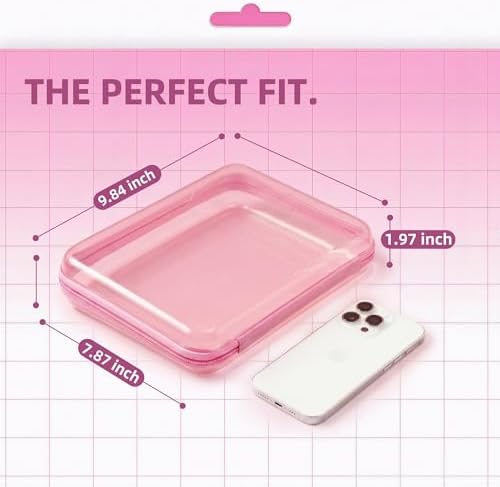 CoiiJoii 6Pcs Large Clear Hard Shell Zippered Case, Diaper Bag Organizing Pouches, Waterproof Cosmetic Bag, Toiletry Bag