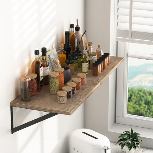 Heimlove 16W x 12D Deep Floating Shelves Set of 2 Grey