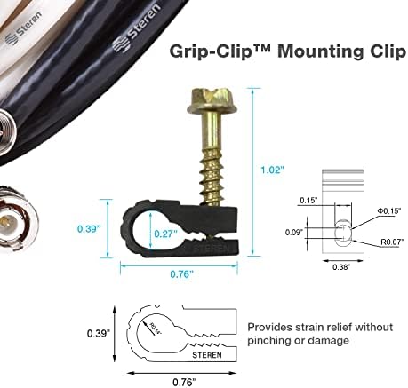 STEREN Coaxial Cable Clips - Cable Holder - Wire Clips - Siding Clips For Hanging - Cord Holder For Desk - Cable Clamps 
