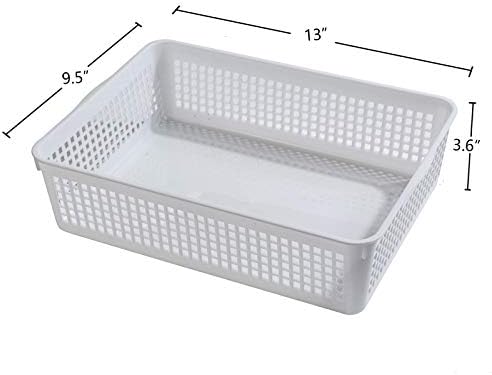 Aebeky A4 Size Plastic Paper Storage Trays,Desktop File Organizer Baskets,6-Packs (White)